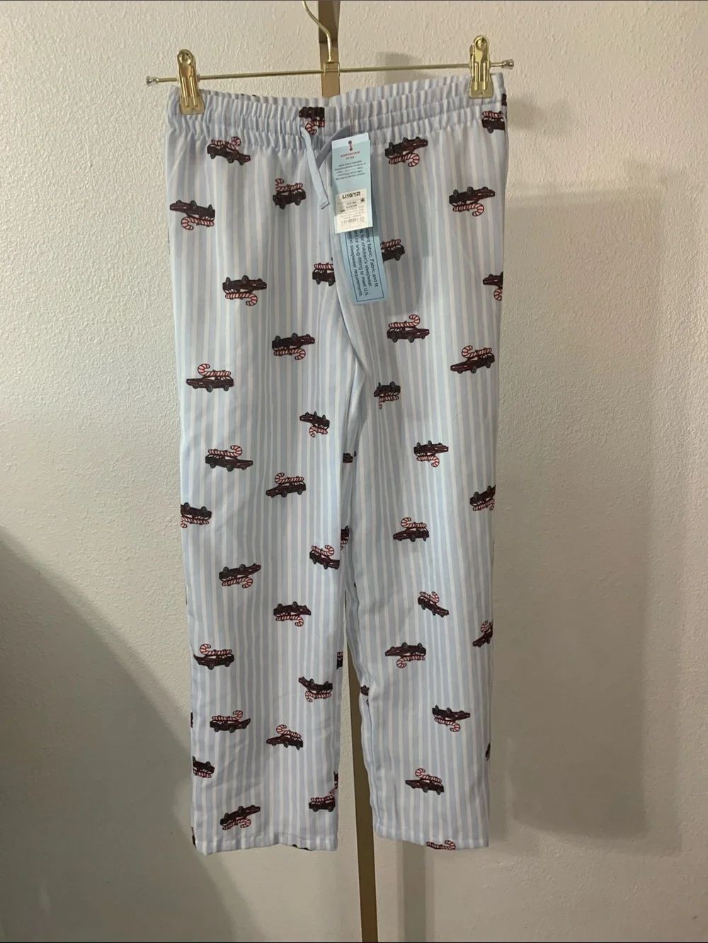Cat & Jack- kids Christmas Light Blue Stripe Sleep Pants- Size Large (10/12)